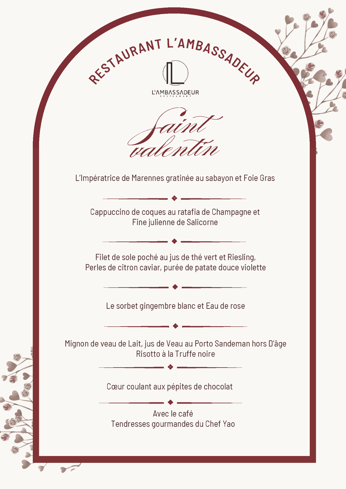 MENU SAINT VALENTIN
