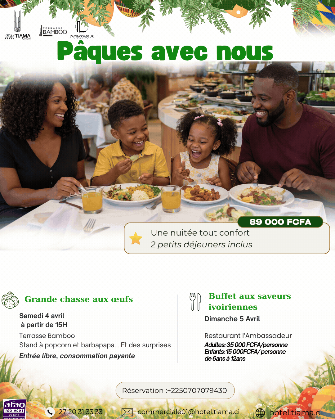 Iftar au restaurant L'Ambassadeur de l'hôtel Tiama