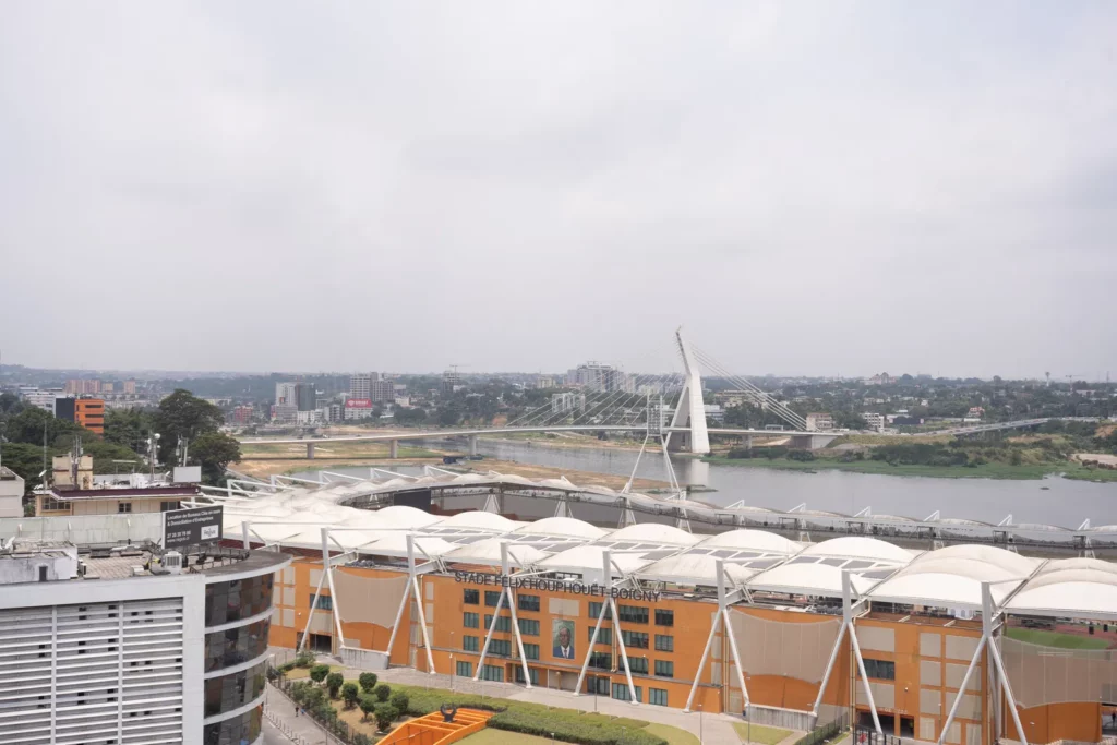 Vue sur la lagune depuis la salle de sport